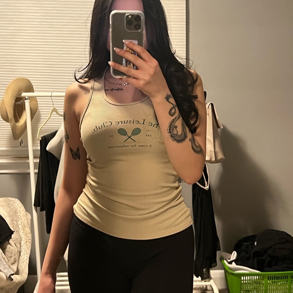 Tan PRETTYLITTLETHING “The Leisure Club” Tank Top